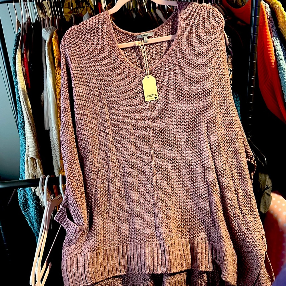 JODIFL Med cable knit pullover with cuffed sleeves NWT